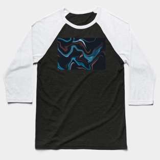 Abstract Dark Waves II Baseball T-Shirt